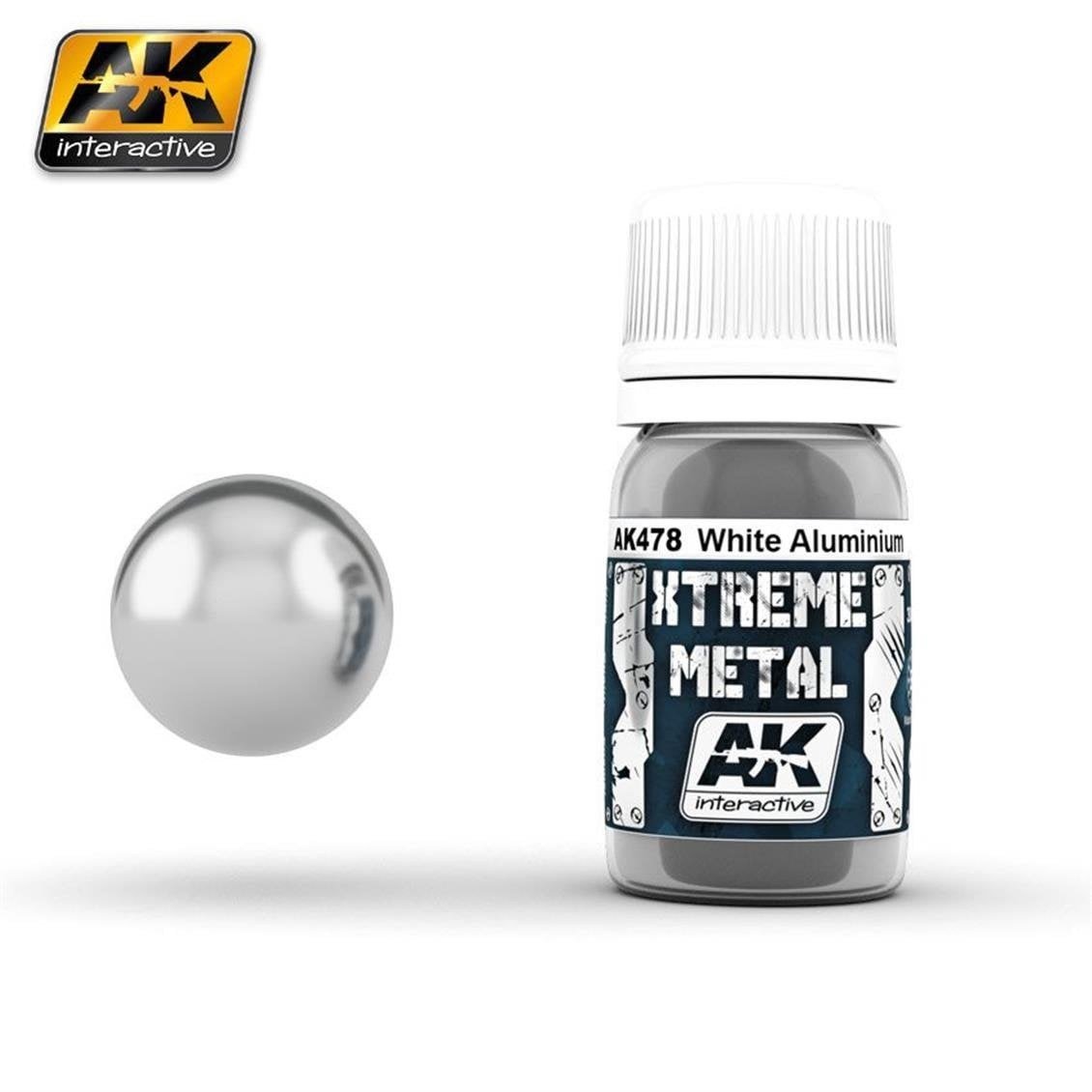 AK 478 30 ml. Beyaz Alüminyum Rengi, Xtreme Metal Serisi Model Boyası