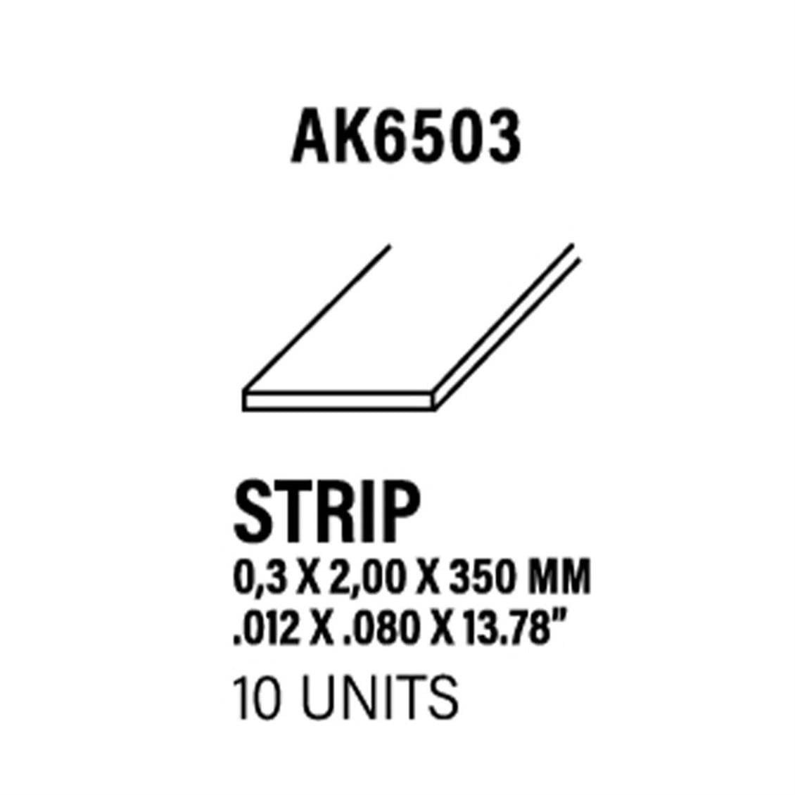 AK 6503  0.30 x 2.00 x 350 mm. Plastik Çubuk, 10 Adet