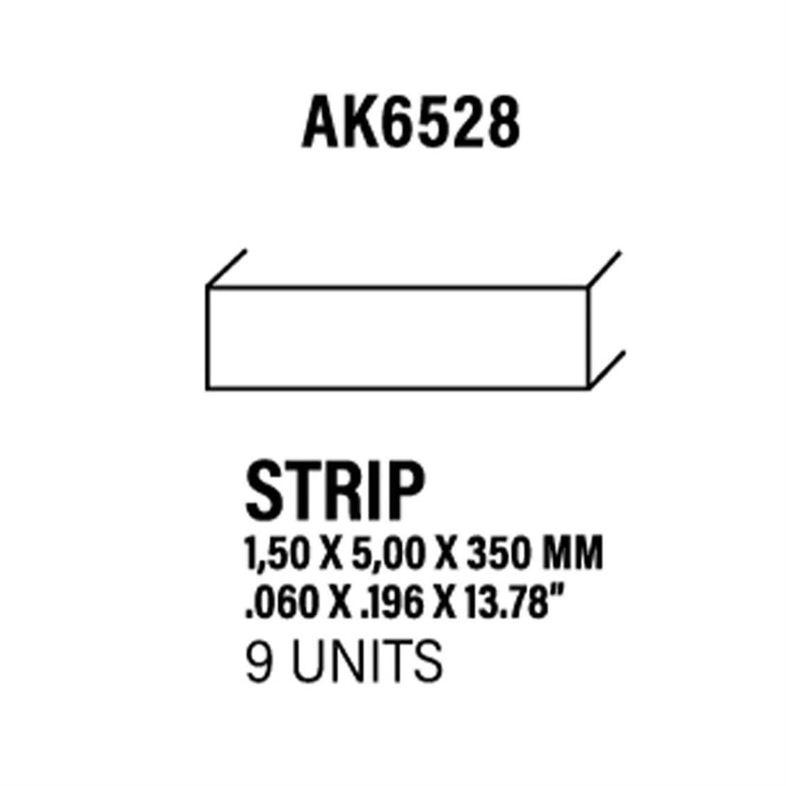 AK 6528  1.50 x 5.00 x 350 mm. Plastik Çubuk, 10 Adet
