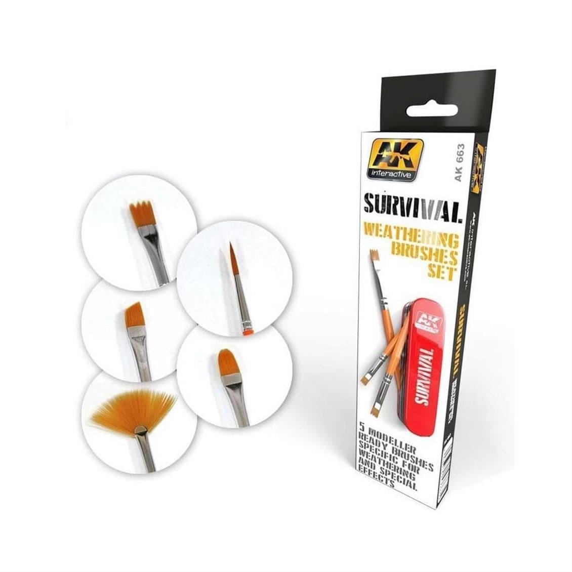 AK 663 Eskitme Fırçaları Seti, 5 Adet