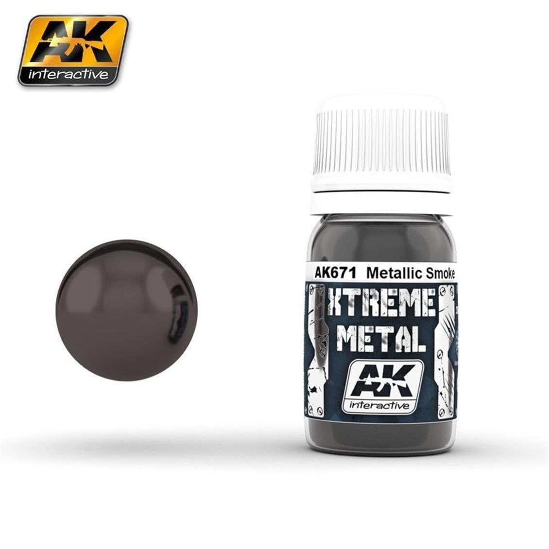 AK 671 30 ml. Metalik Duman Rengi, Xtreme Metal Serisi Model Boyası