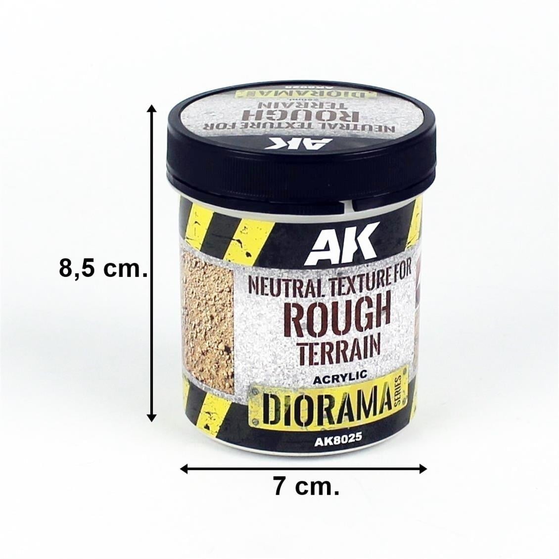 AK 8025 250 ml. Engebeli Arazi için Renksiz Toprak Dokusu, Akrilik, Diorama Serisi Zemin Dokusu