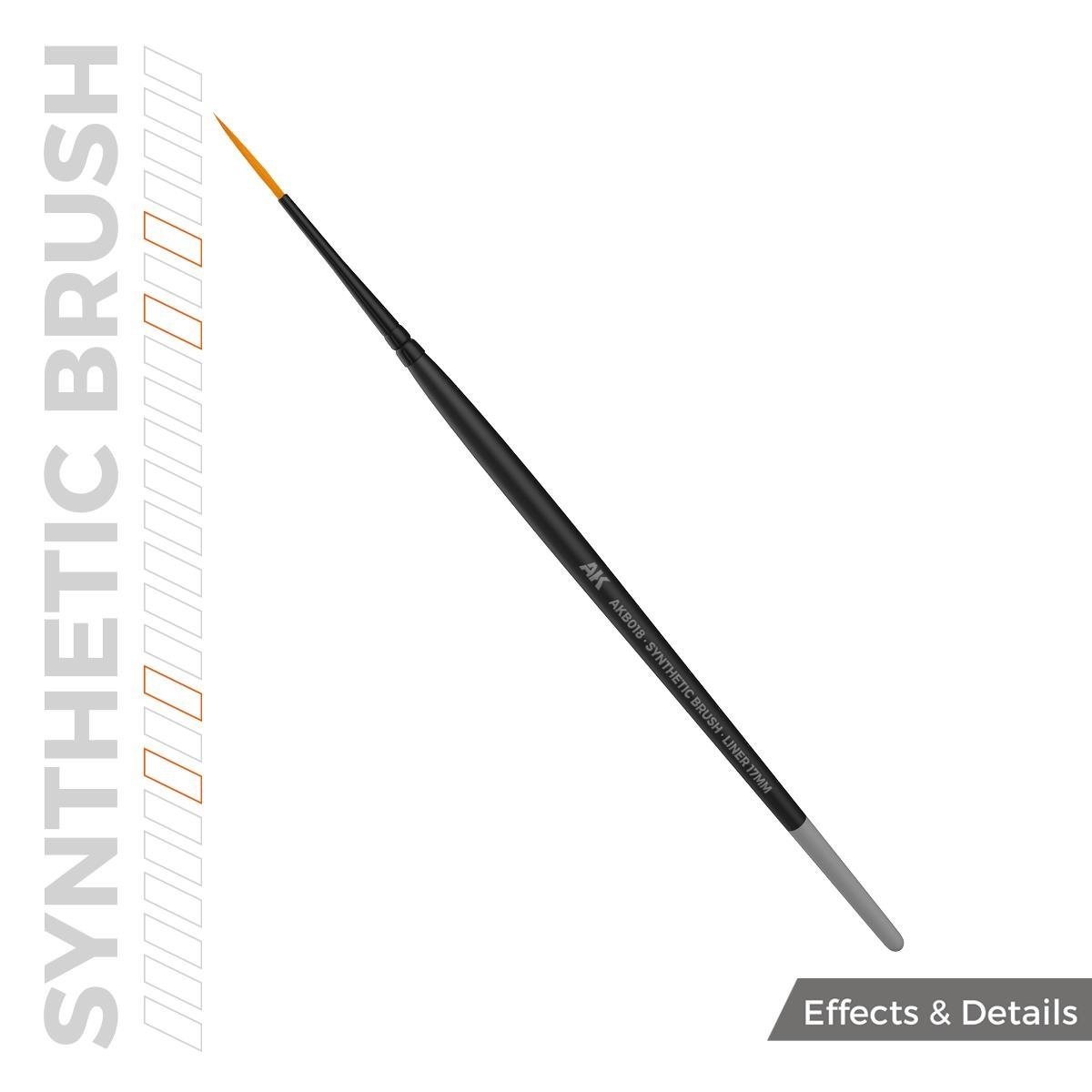 AK AKB018 Liner 17mm. Uclu, Sentetik Kıllı Boya Fırçası