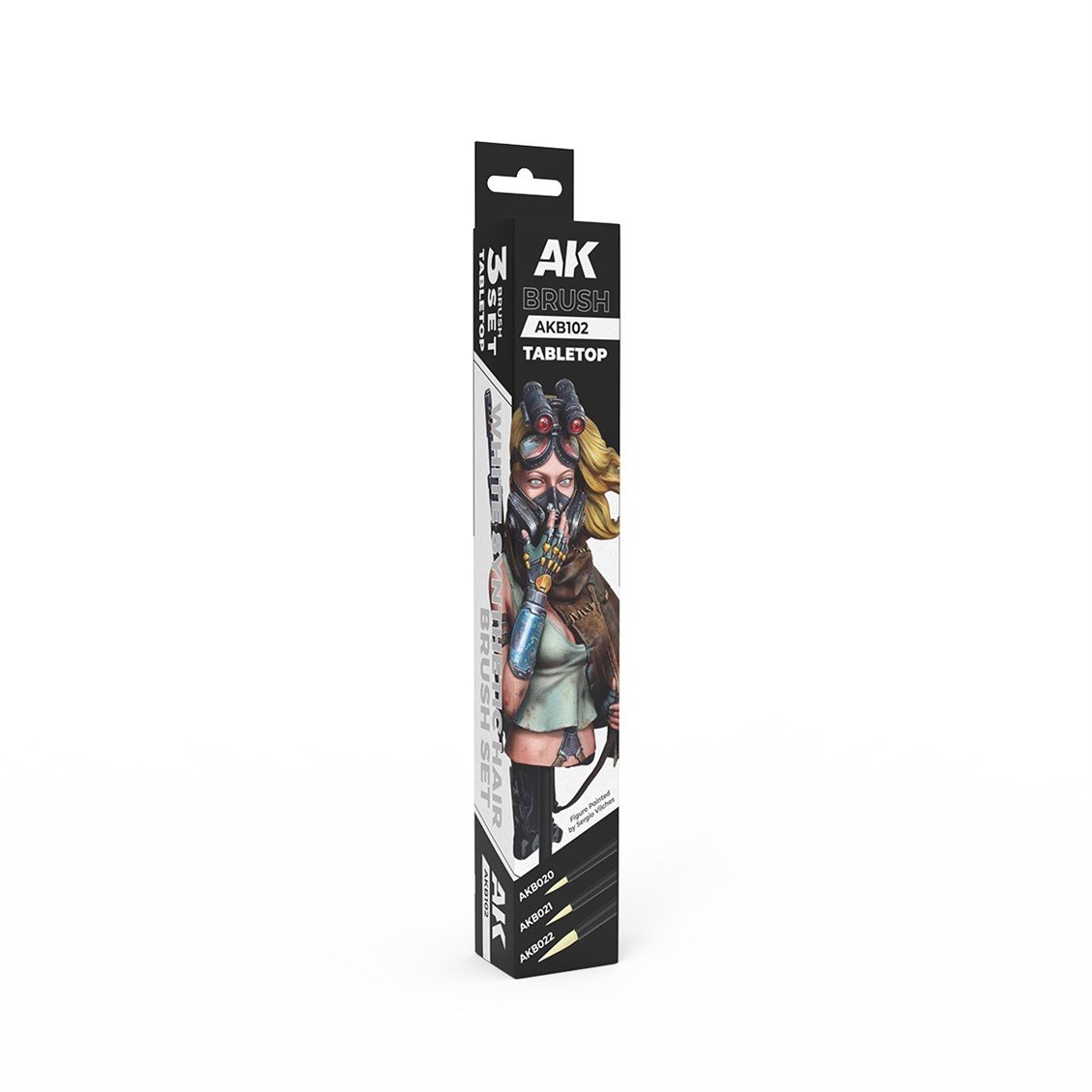 AK B102 Table Top Sentetik Fırça Seti, 3 Adet