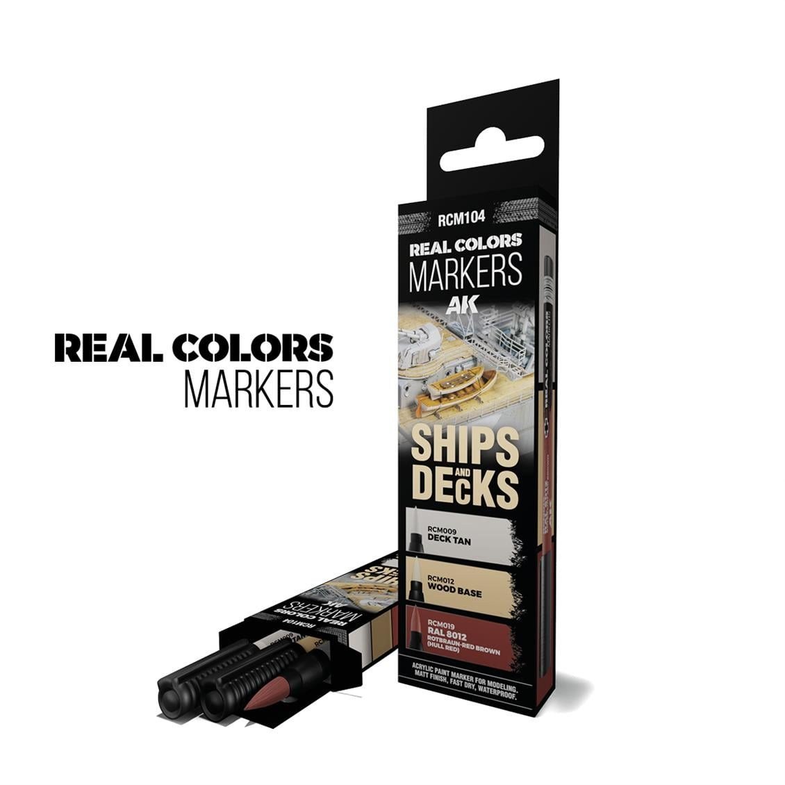 AK RCM104 Real Colors Marker Seti, Gemi ve Güverte Boyama, 3 Adet