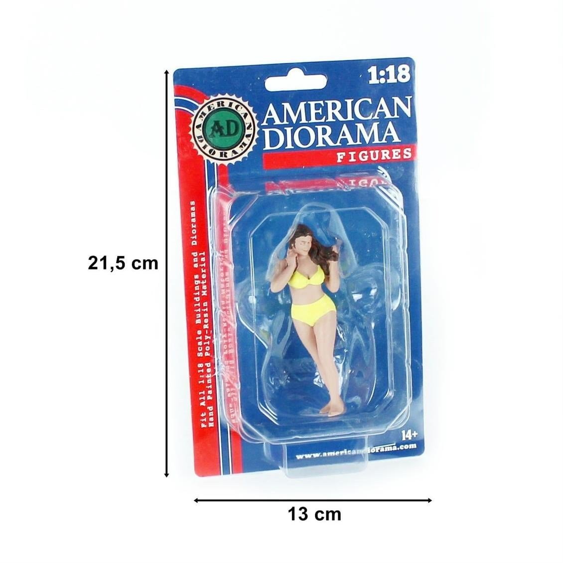 American Diorama AD76316 1/18 Ölçek, Plaj Kızı (Amy) Sergilemeye Hazır Plastik Figürü