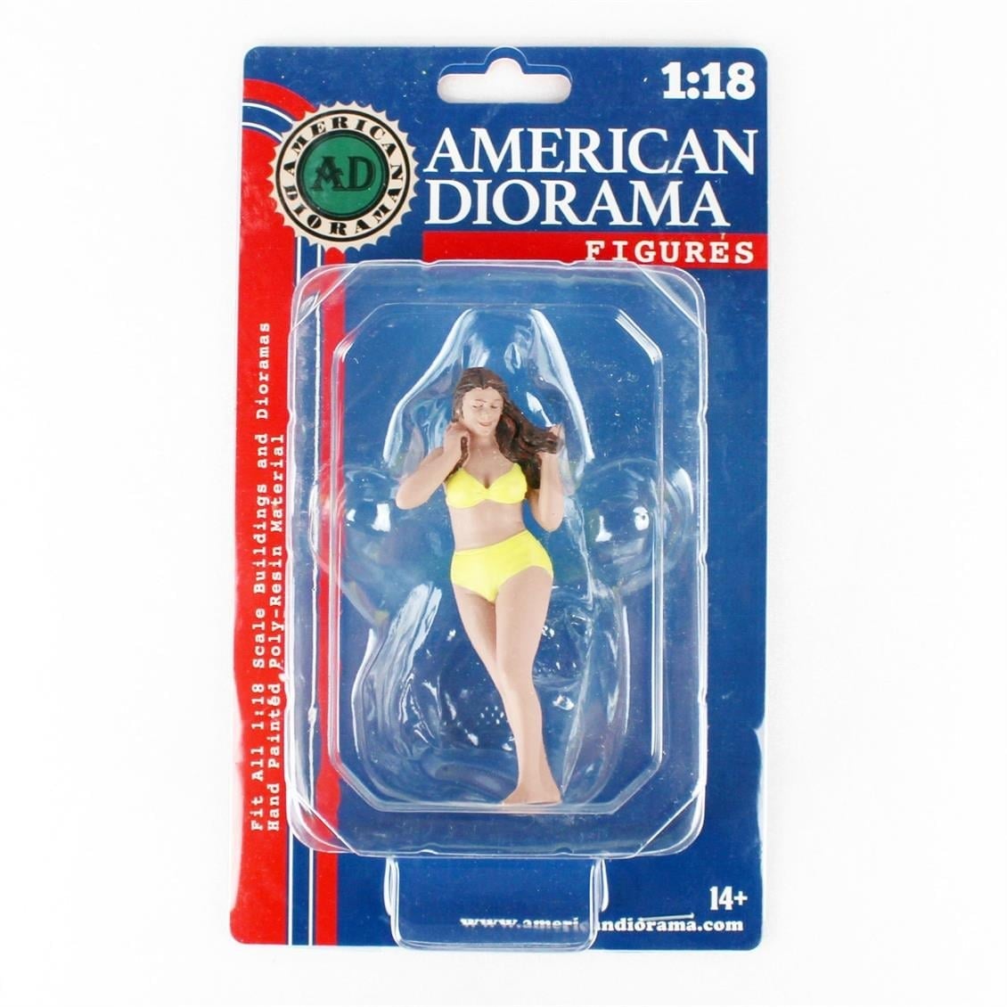 American Diorama AD76316 1/18 Ölçek, Plaj Kızı (Amy) Sergilemeye Hazır Plastik Figürü