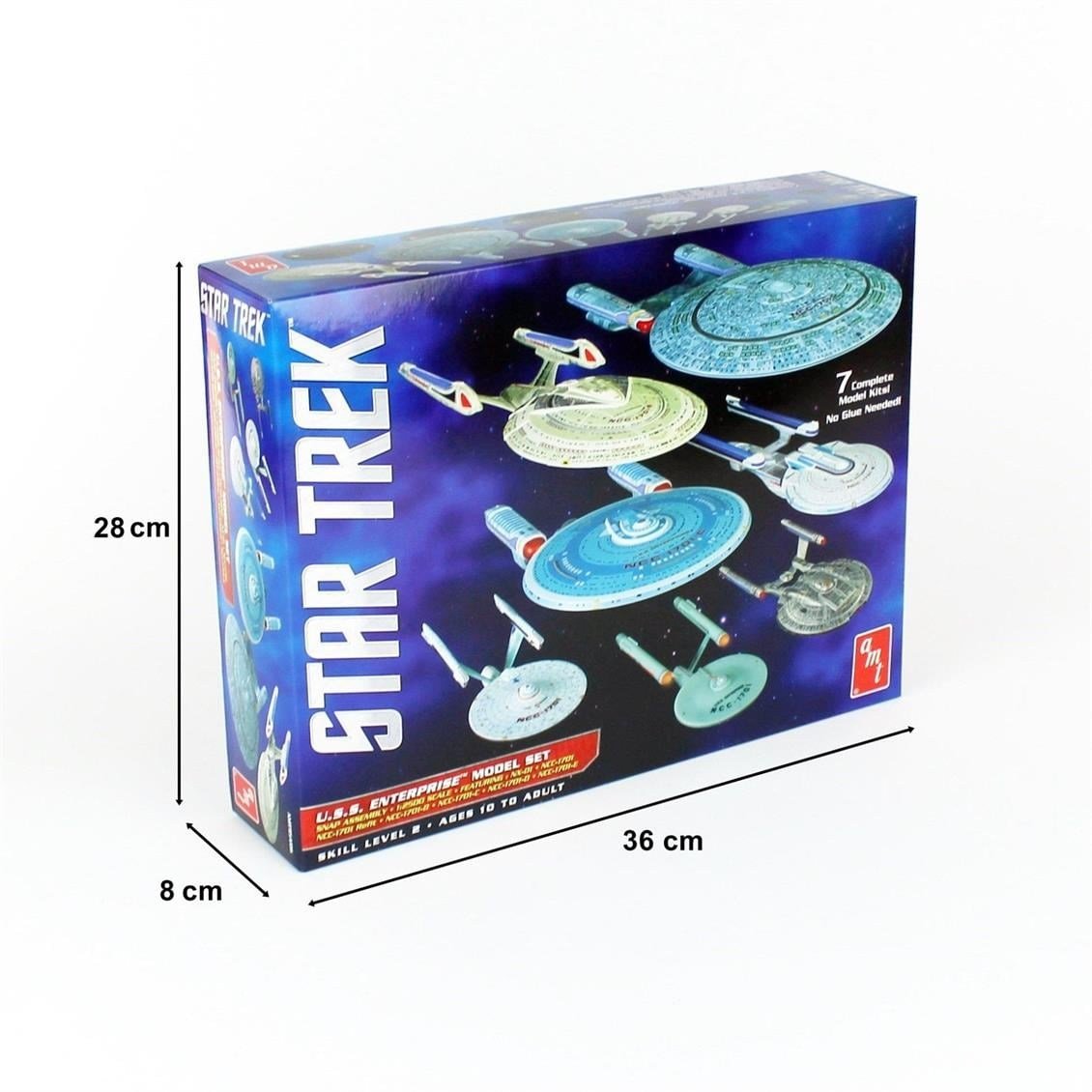 AMT 0954 1/2500 Ölçek, Star Trek U.S.S. Enterprise Box Set (Snap), Plastik Uzay Aracı Maketi