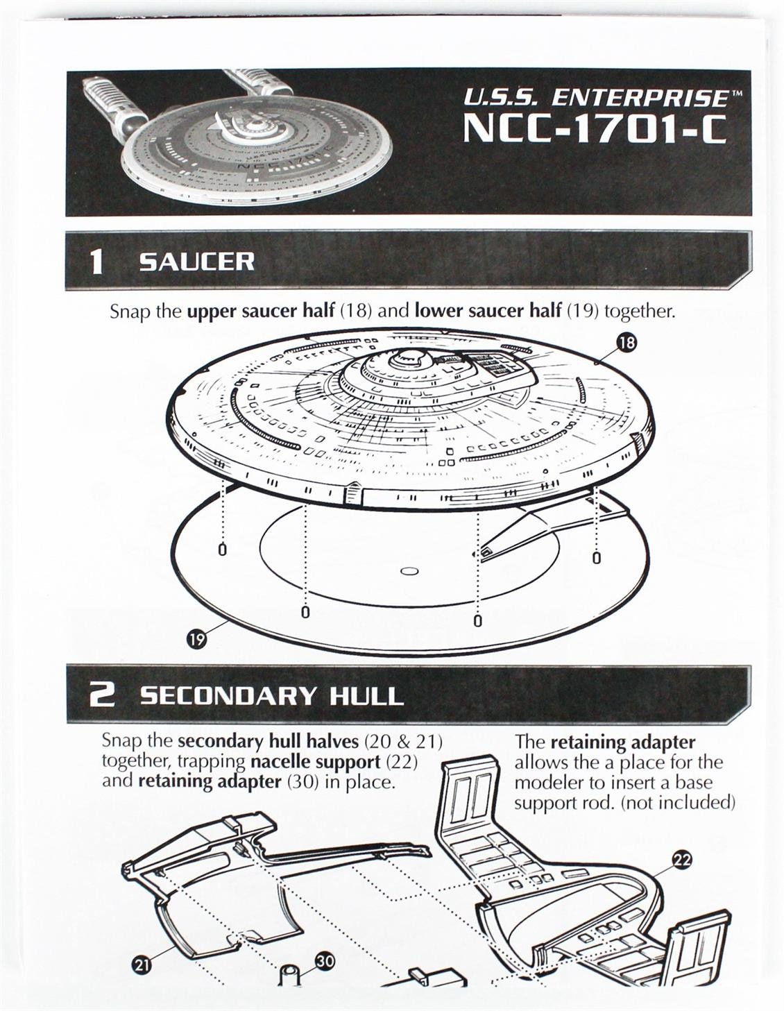 AMT 0954 1/2500 Ölçek, Star Trek U.S.S. Enterprise Box Set (Snap), Plastik Uzay Aracı Maketi