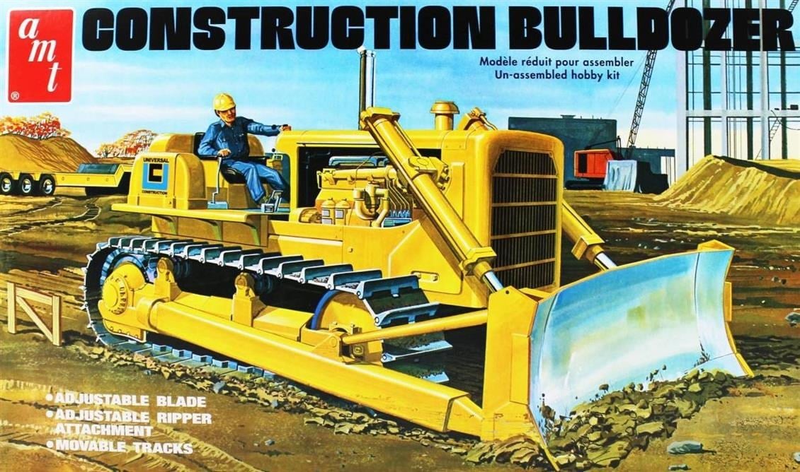 AMT 1086 1/25 Ölçek, Construction Bulldozer İş Makinası, Plastik Model kiti