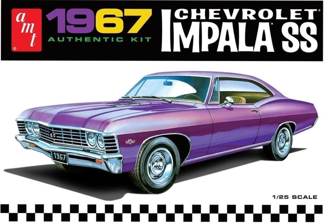 AMT 981 1/25 Ölçek, 1967 Chevy Impala SS Araba, Plastik Model kiti