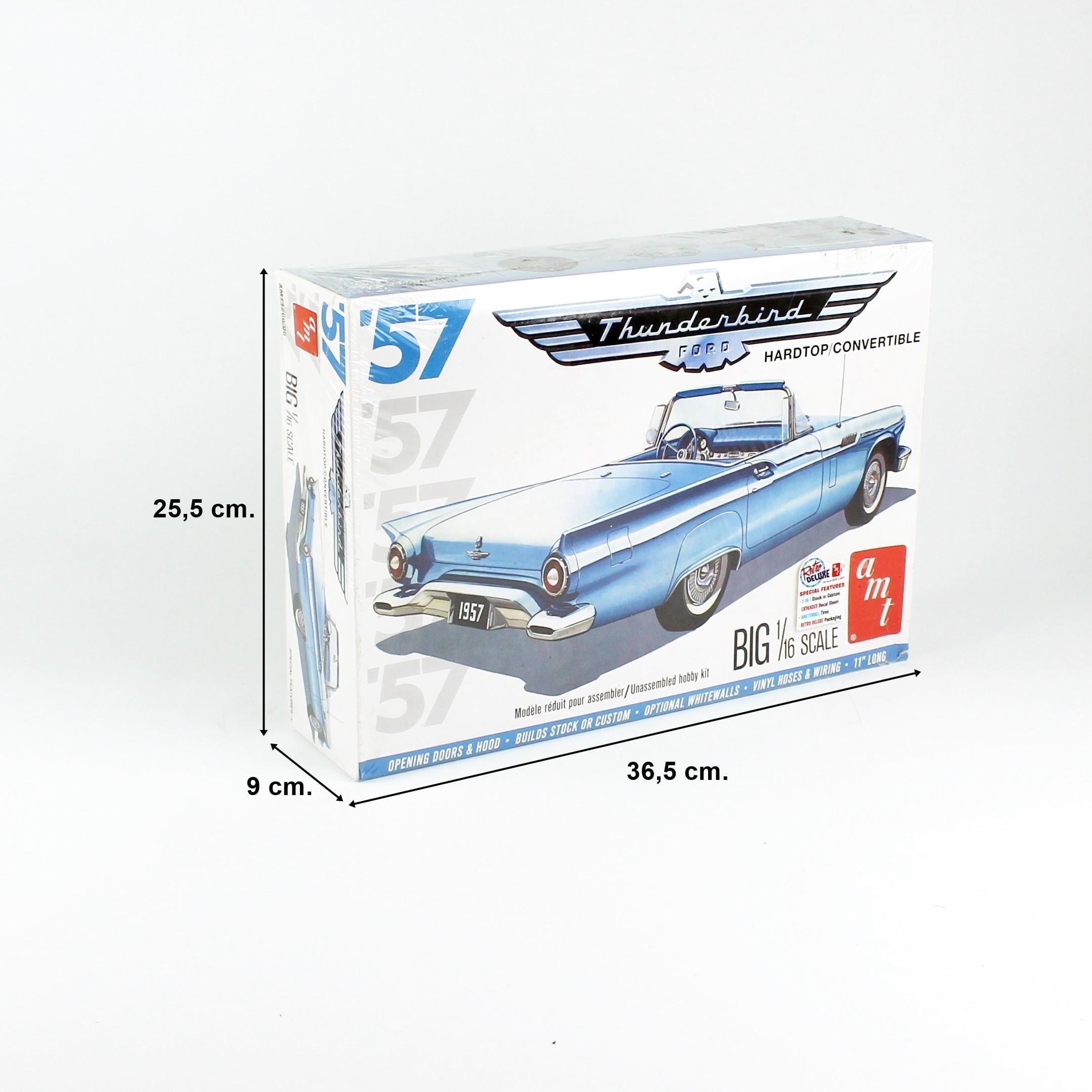 AMT1206 1/16 Ölçek, 1957 Ford Thunderbird Hardtop/Convertible, Otomobil Plastik Model Kiti