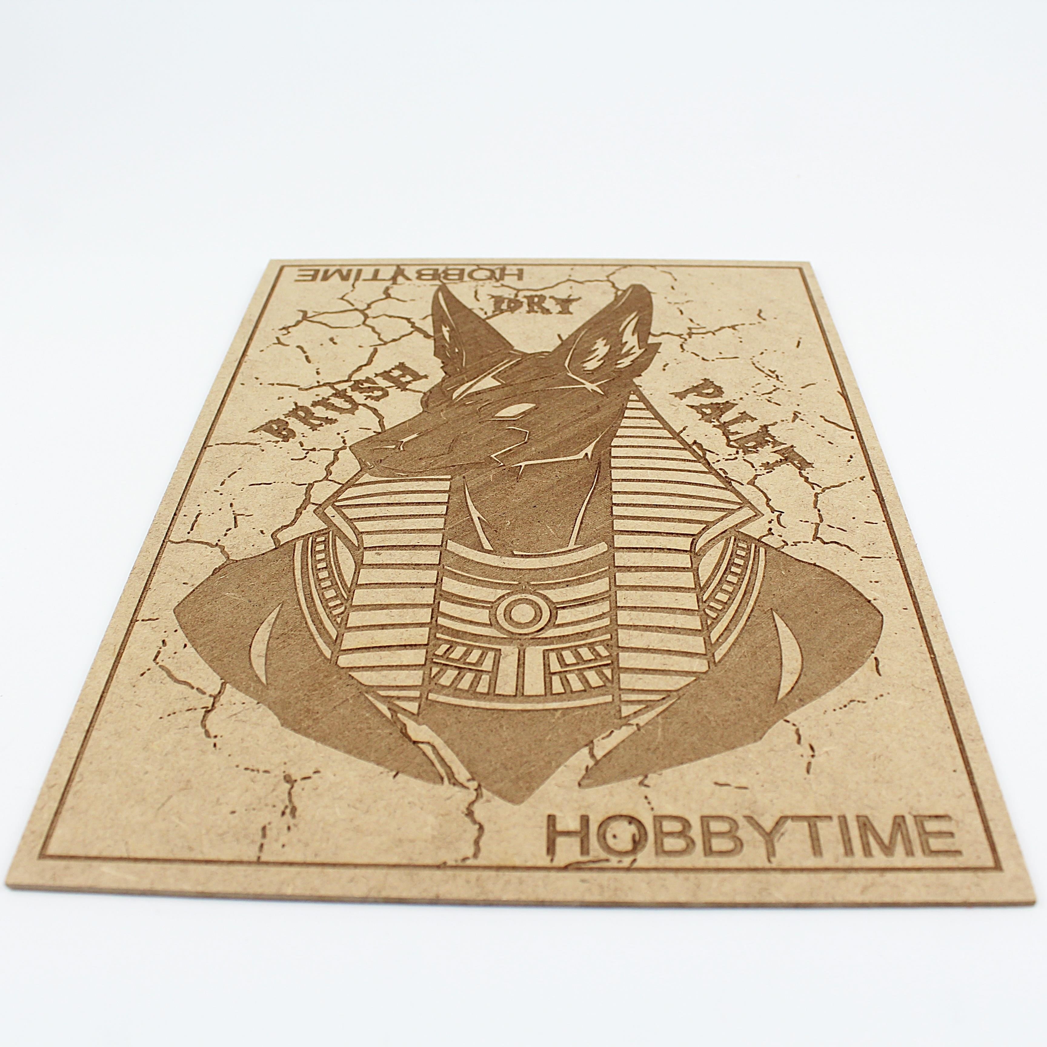 Anubis Motifli DryBrush Paleti, MDF üzeri Lazer Kazıma, 21X30 cm.