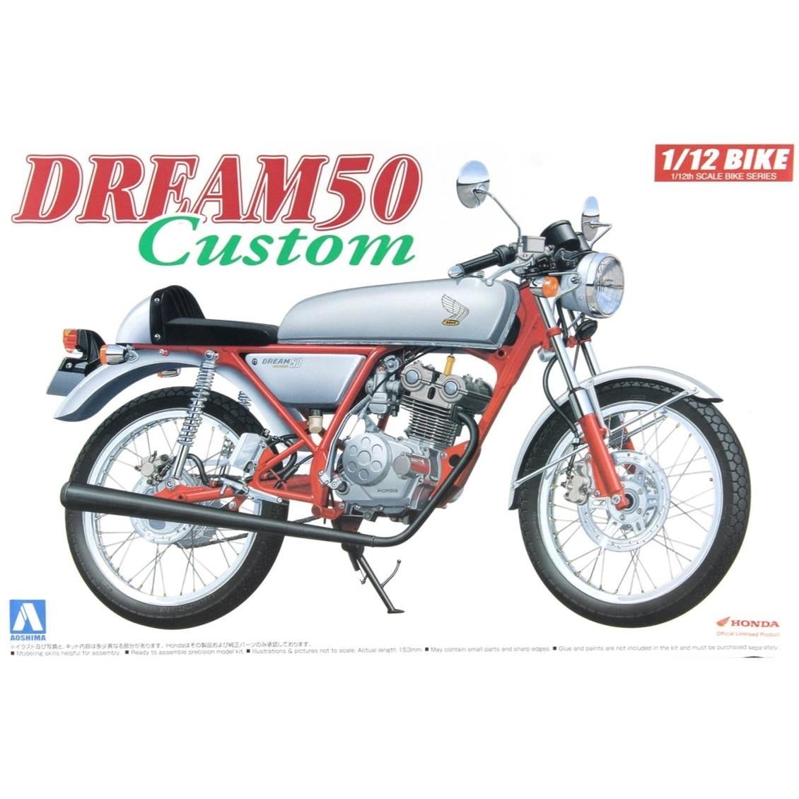 Aoshima 04507 1/12 Ölçek, Honda Dream50 Custom Honda, Plastik Model kiti