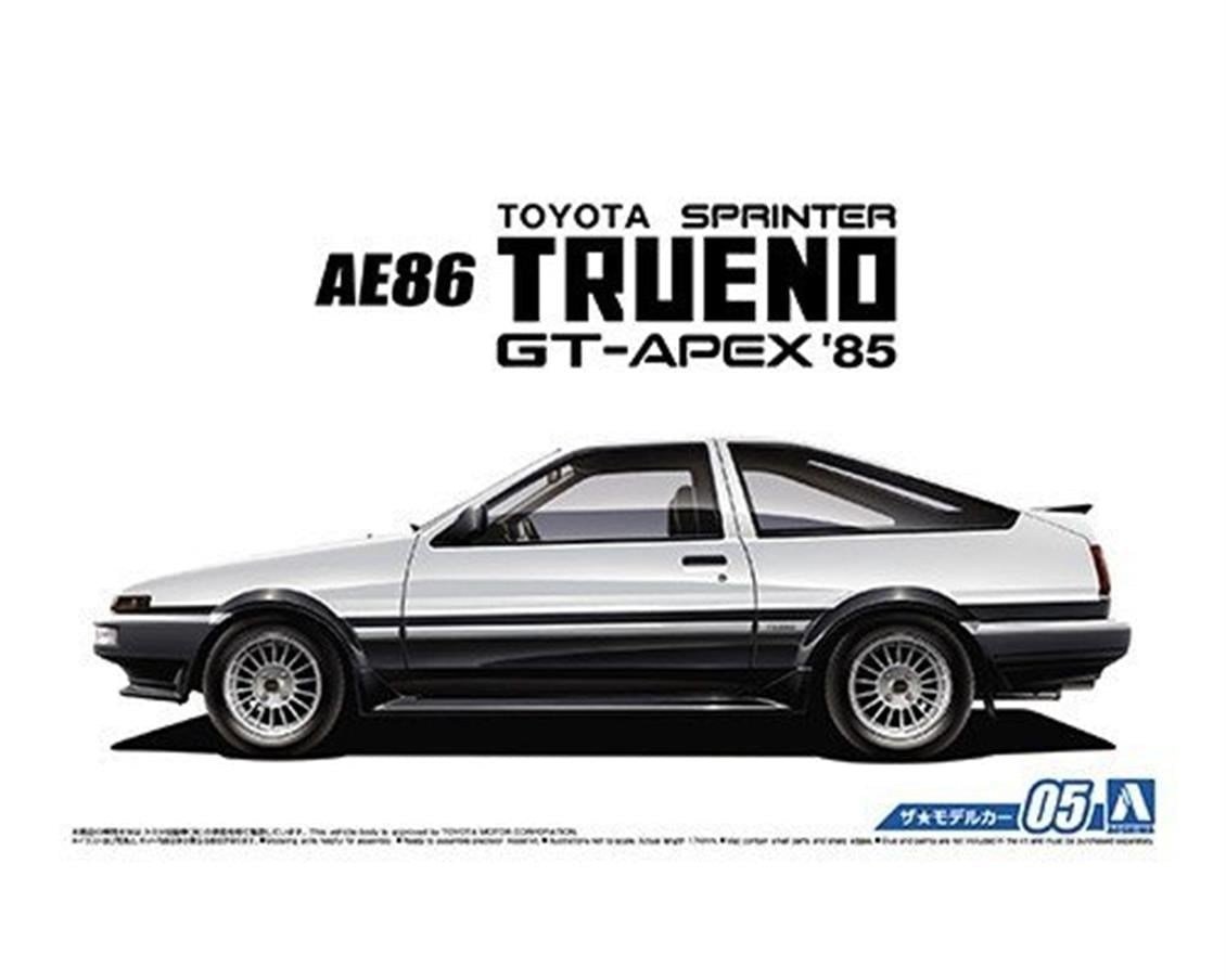 Aoshima 05156 1/24 Ölçek, Toyota Ae86 Sprinter Trueno Gt-Apex 85, Plastik Model kiti