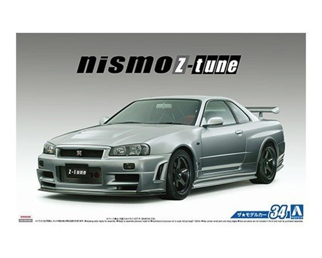 Aoshima 05316 1/24 Ölçek, Nismo Bnr34 Skyline Gt-R Z-Tune 04, Plastik Model kiti