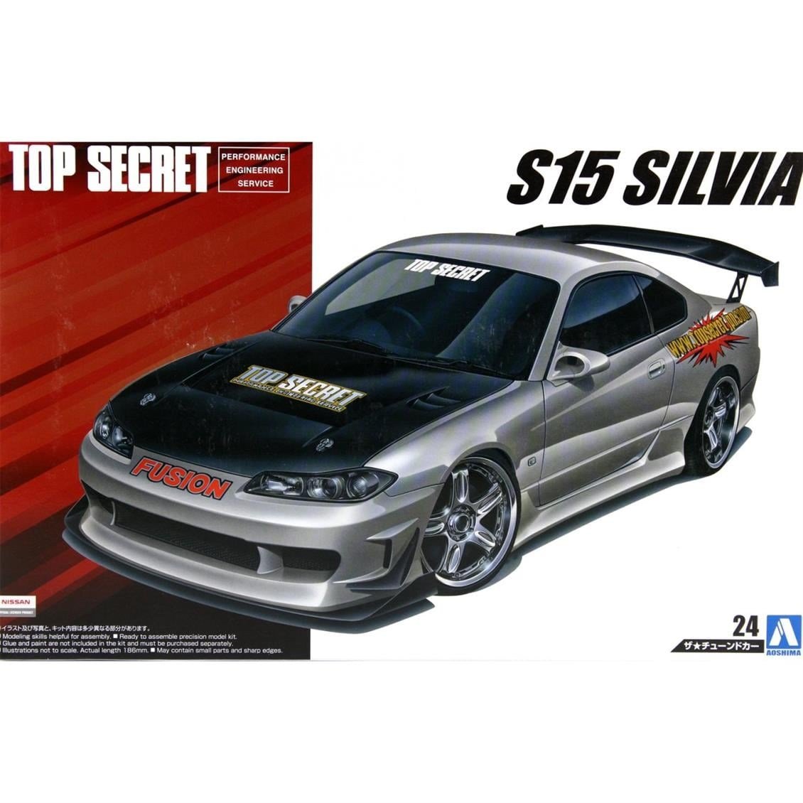 Aoshima 05355 1/24 Ölçek, Topsecret S15 Silvia 99 Nissan, Plastik Model kiti