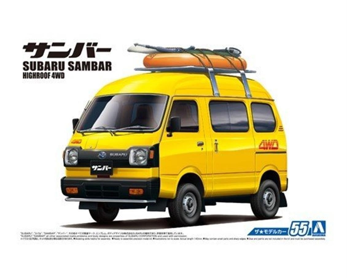 Aoshima 05422 1/24 Ölçek, Subaru Tt1 Sambar High-Roof 4Wd 80, Plastik Model kiti