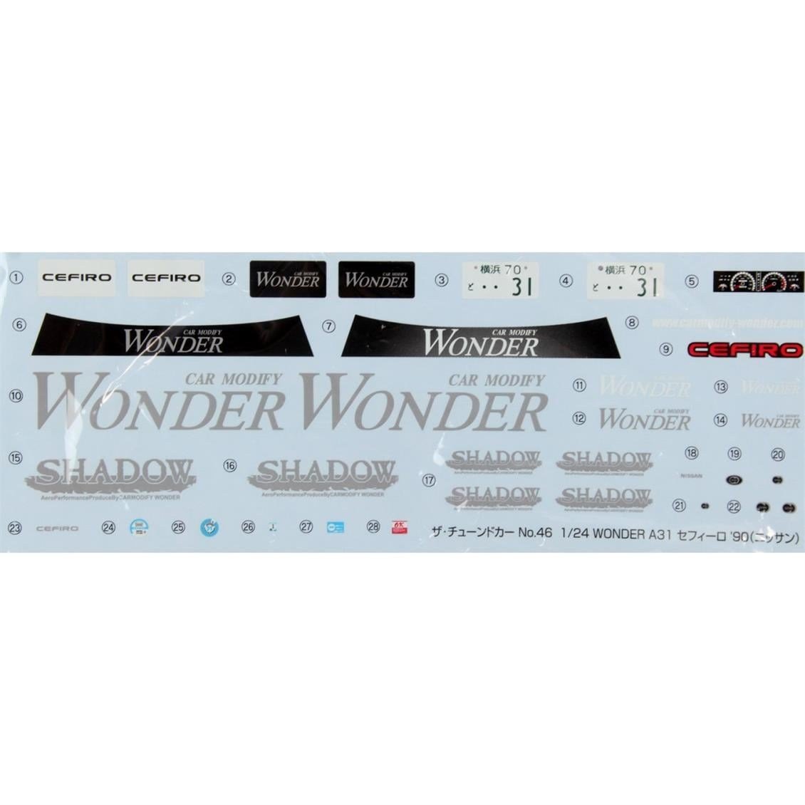 Aoshima 05513 1/24 Ölçek, Wonder A31 Cefiro 90 Nissan, Plastik Model kiti