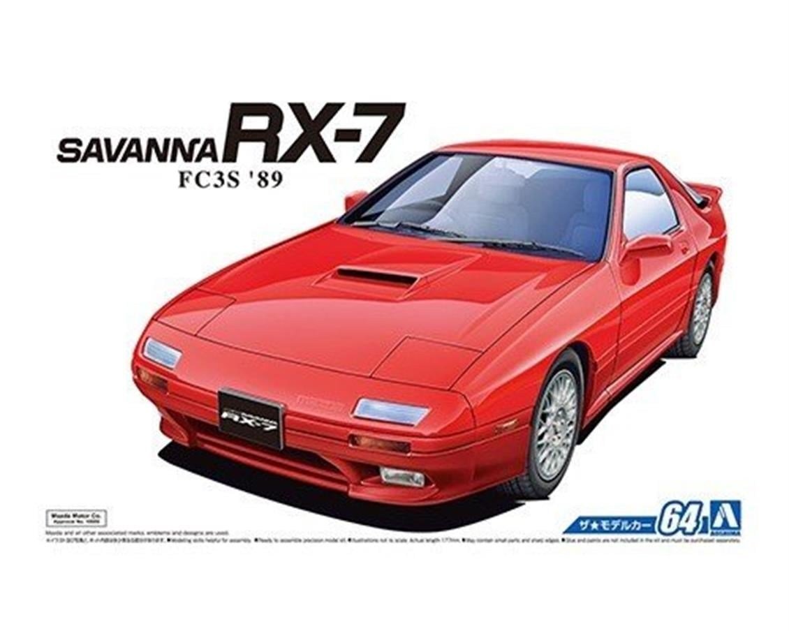 Aoshima 05549 1/24 Ölçek, Mazda Fc3S Savanna Rx-7 89, Plastik Model kiti