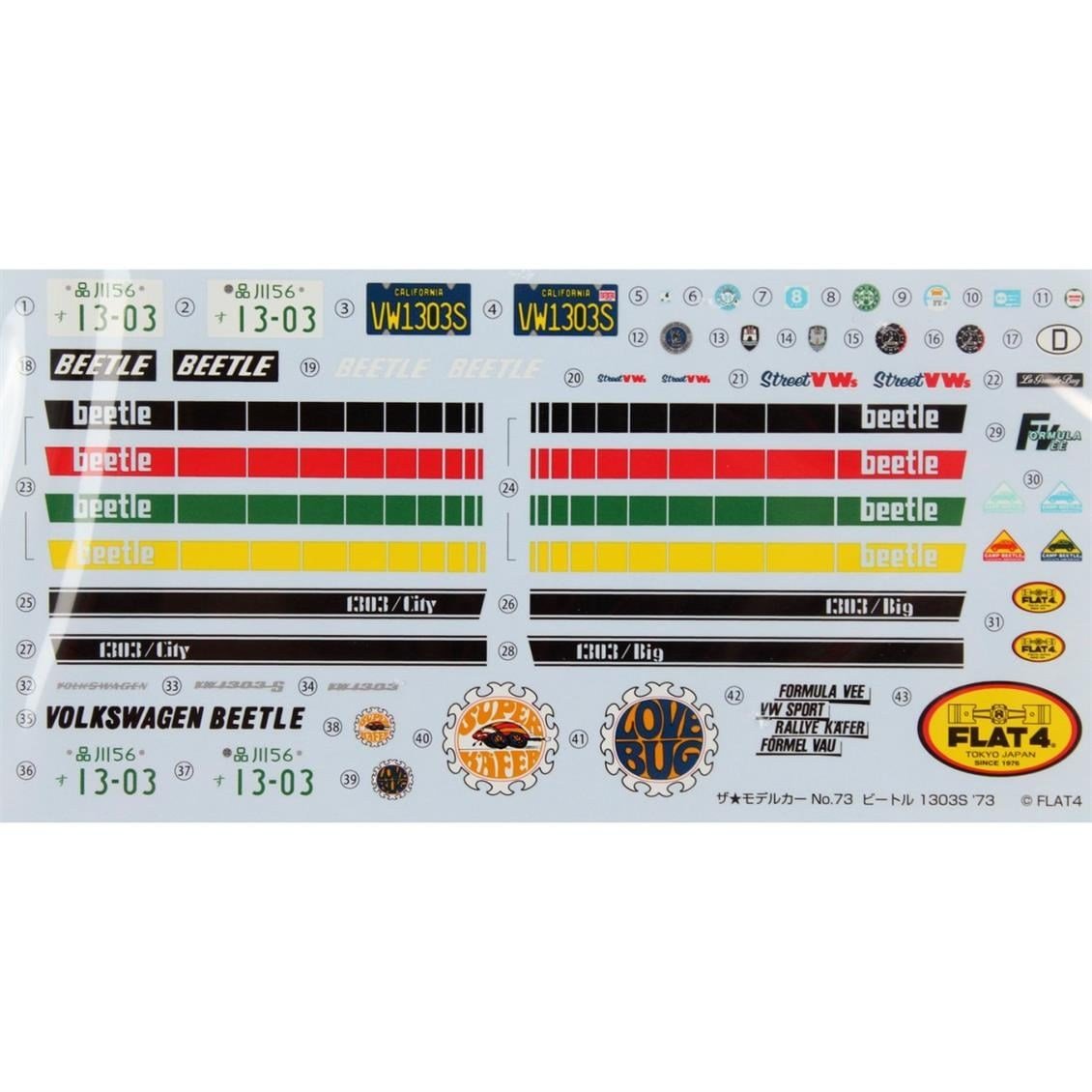 Aoshima 05552 1/24 Ölçek, Volkswagen 13Ad Beetle 1303S, Plastik Model kiti