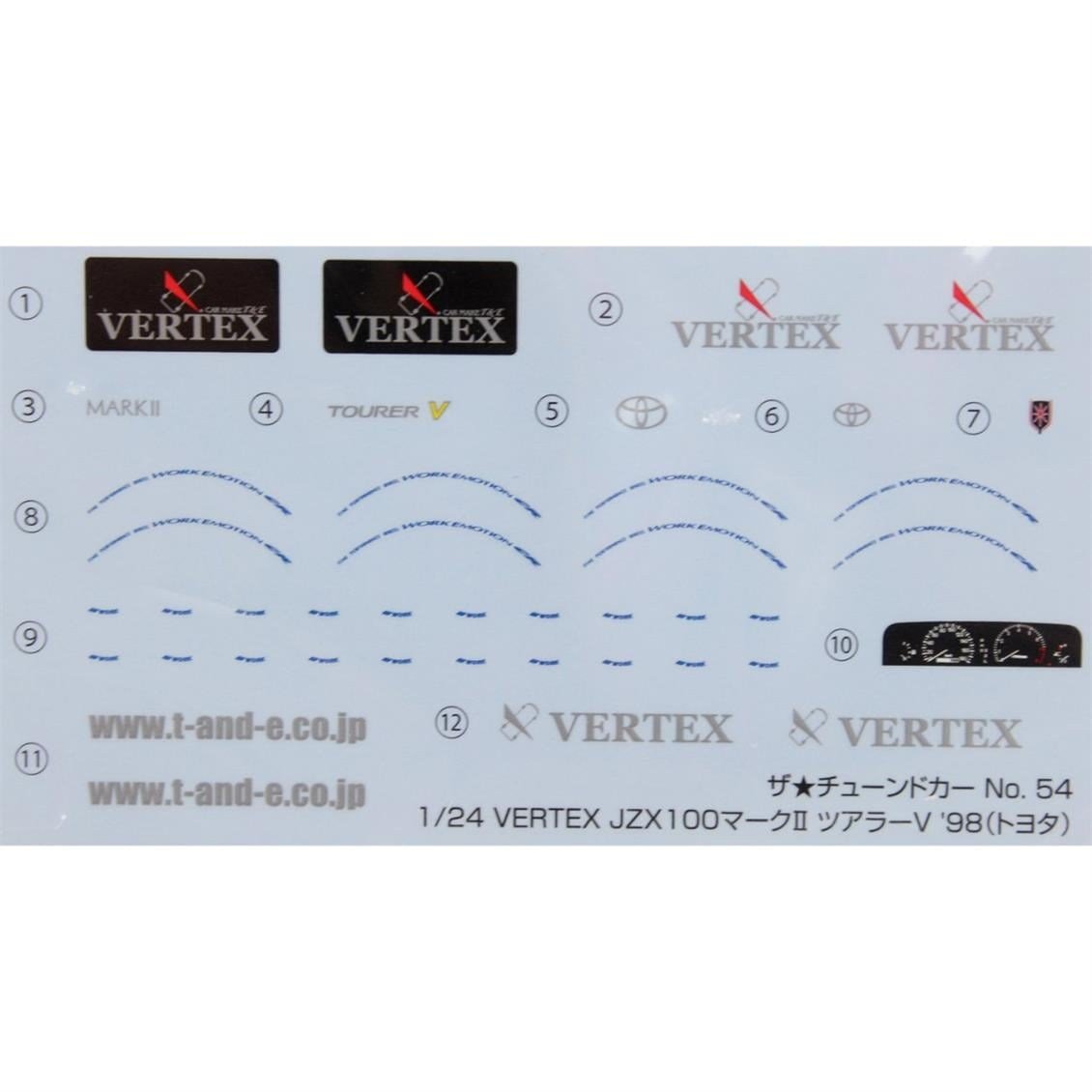 Aoshima 05576 1/24 Ölçek, Vertex Jzx100Mark?Tourer V '98 Toyota, Plastik Model kiti