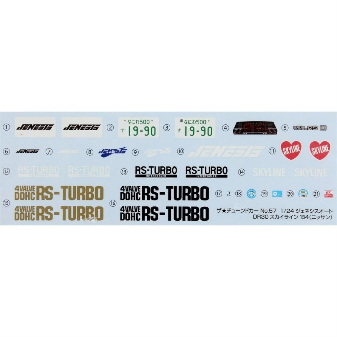 Aoshima 05579 1/24 Ölçek, Jenesis Auto Dr30 Skyline '84, Plastik Model kiti