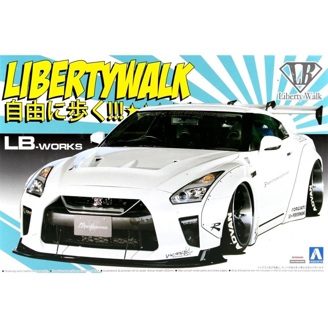 Aoshima 05590 1/24 Ölçek, Lb Works R35 Gt-R Type 1.5, Plastik Model kiti