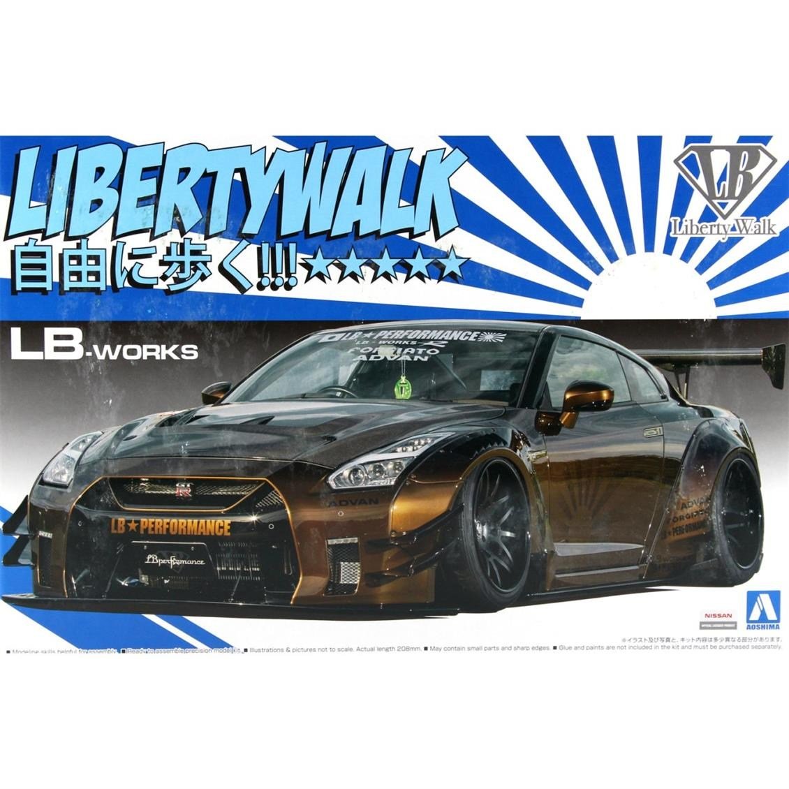 Aoshima 05591 1/24 Ölçek, Lb Works R35 Gt-R Type 2, Plastik Model kiti
