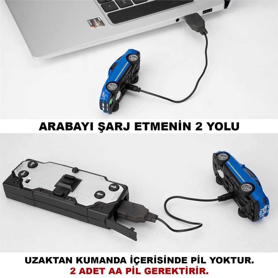 Aston Martin Vantage, Gümüş Gri, 1/60 Ölçek, 2.4Ghz 4 Kanal Uzaktan Kumandalı Araba