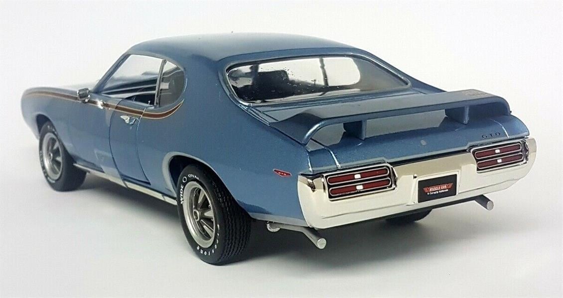 Autoworld 1171 1/18 Ölçek, 1969 Pontiac GTO Judge, Mavi, Sergilemeye Hazır Metal Araba Modeli