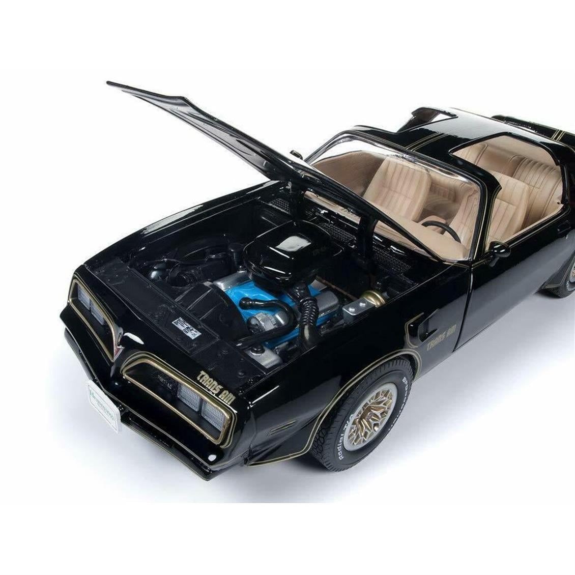 Autoworld 1177 1/18 Ölçek, 1977 Pontiac TransAm,Özel Seri (Hemmings Muscle Machine), Siyah, Sergilemeye Hazır Metal Araba Model