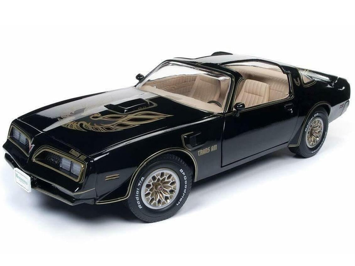 Autoworld 1177 1/18 Ölçek, 1977 Pontiac TransAm,Özel Seri (Hemmings Muscle Machine), Siyah, Sergilemeye Hazır Metal Araba Model