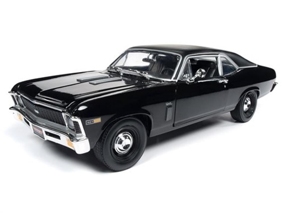 Autoworld 1178 1/18 Ölçek, 1969 Chevrolet Yenko Nova (mcacn), Siyah, Sergilemeye Hazır Metal Araba Modeli