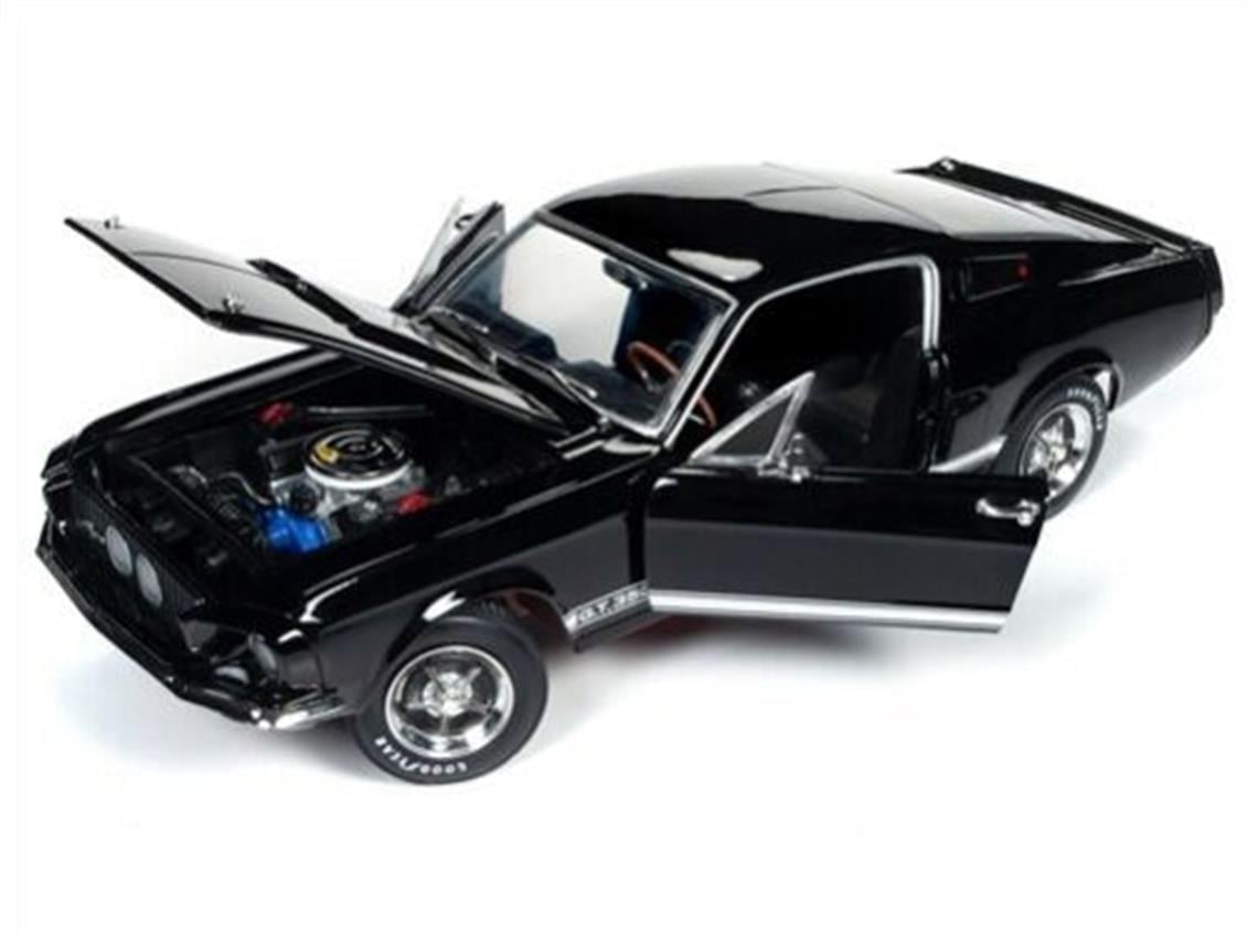 Autoworld 1202 1/18 Ölçek, 1967 Shelby GT350 Sert Tavan, Siyah, Sergilemeye Hazır Metal Araba Modeli