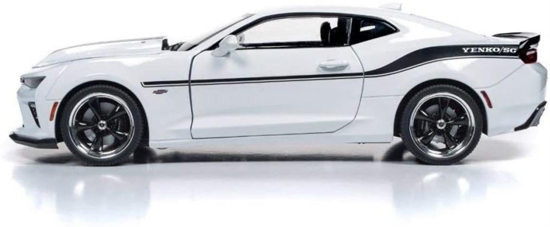 Autoworld 253 1/18 Ölçek, 2018 Chevrolet Camaro Yenko s/c, Beyaz, Sergilemeye Hazır Metal Araba Modeli