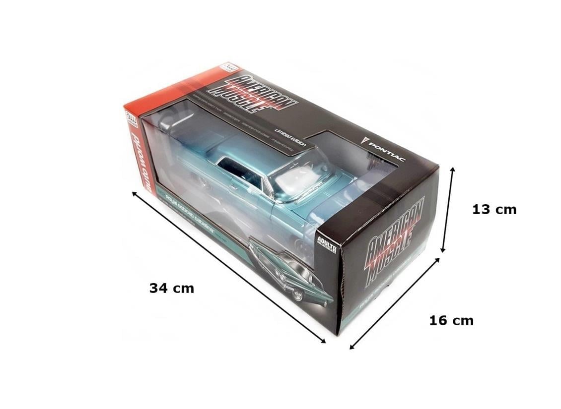 AutoWorld AMM1212 1/18 Ölçek, 1962 Pontiac Royal Bobcat Catalina, Aquamarine, Sergilemeye Hazır Metal Araba Modeli