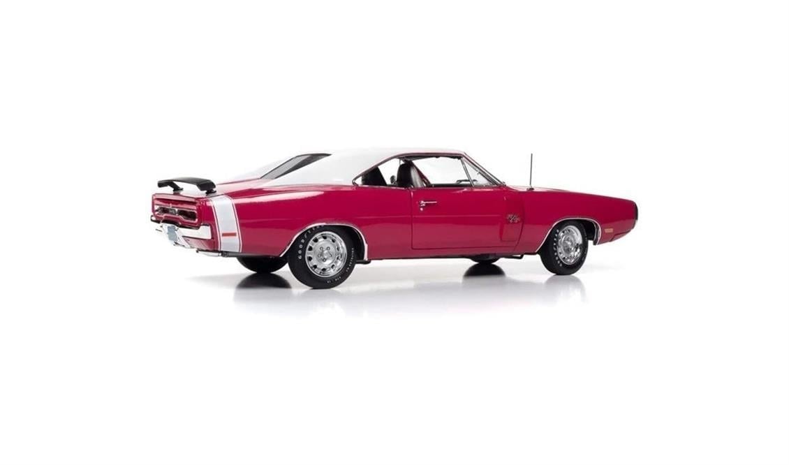 AutoWorld AMM1215 1/18 Ölçek, 1970 Dodge Charger R/T SE (Class of 1970), FM3 Panther Pink, Sergilemeye Hazır Metal Araba Modeli