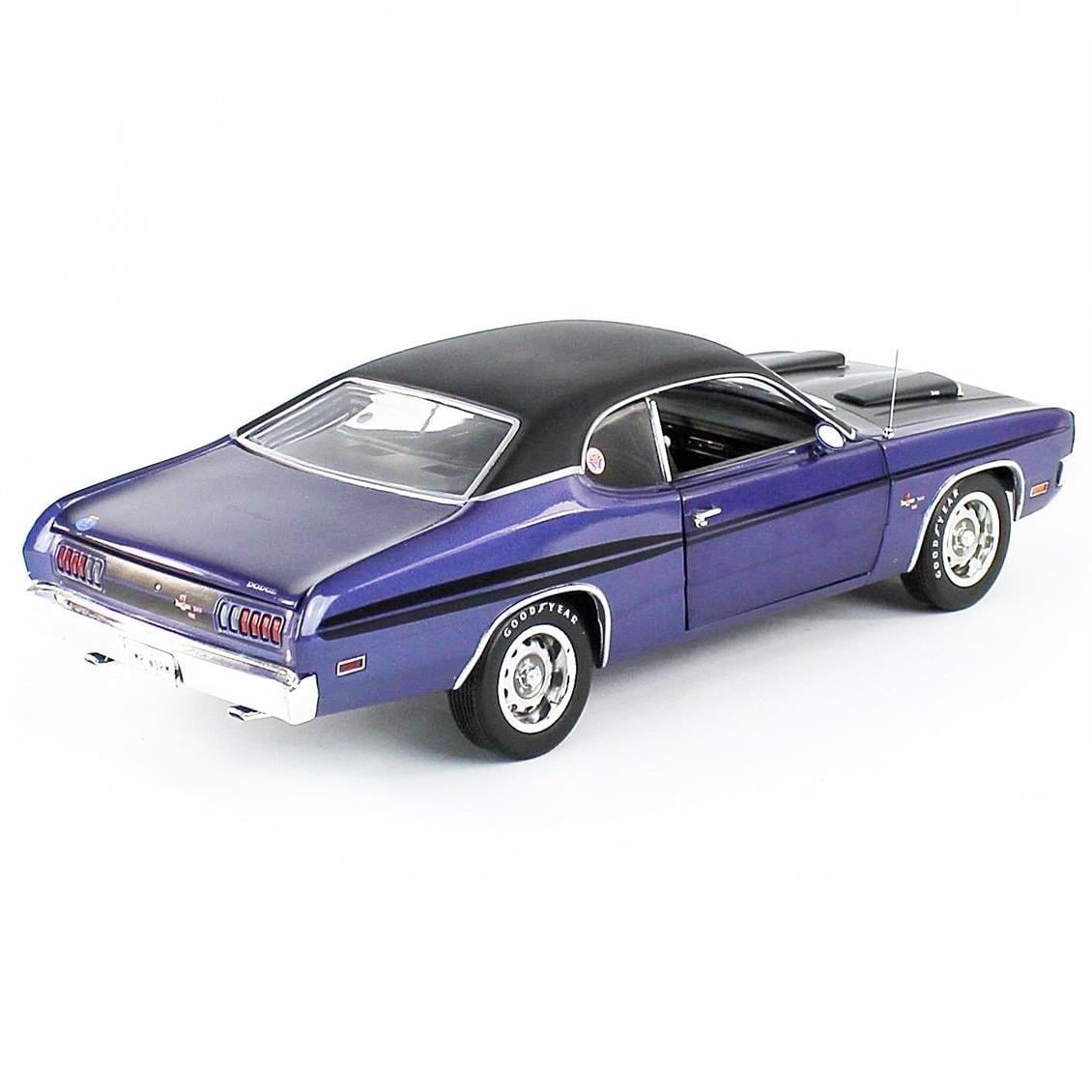 AutoWorld AMM1255 1/18 Ölçek, 1971 Dodge Demon, Dark Blue, Sergilemeye Hazır Metal Araba Modeli