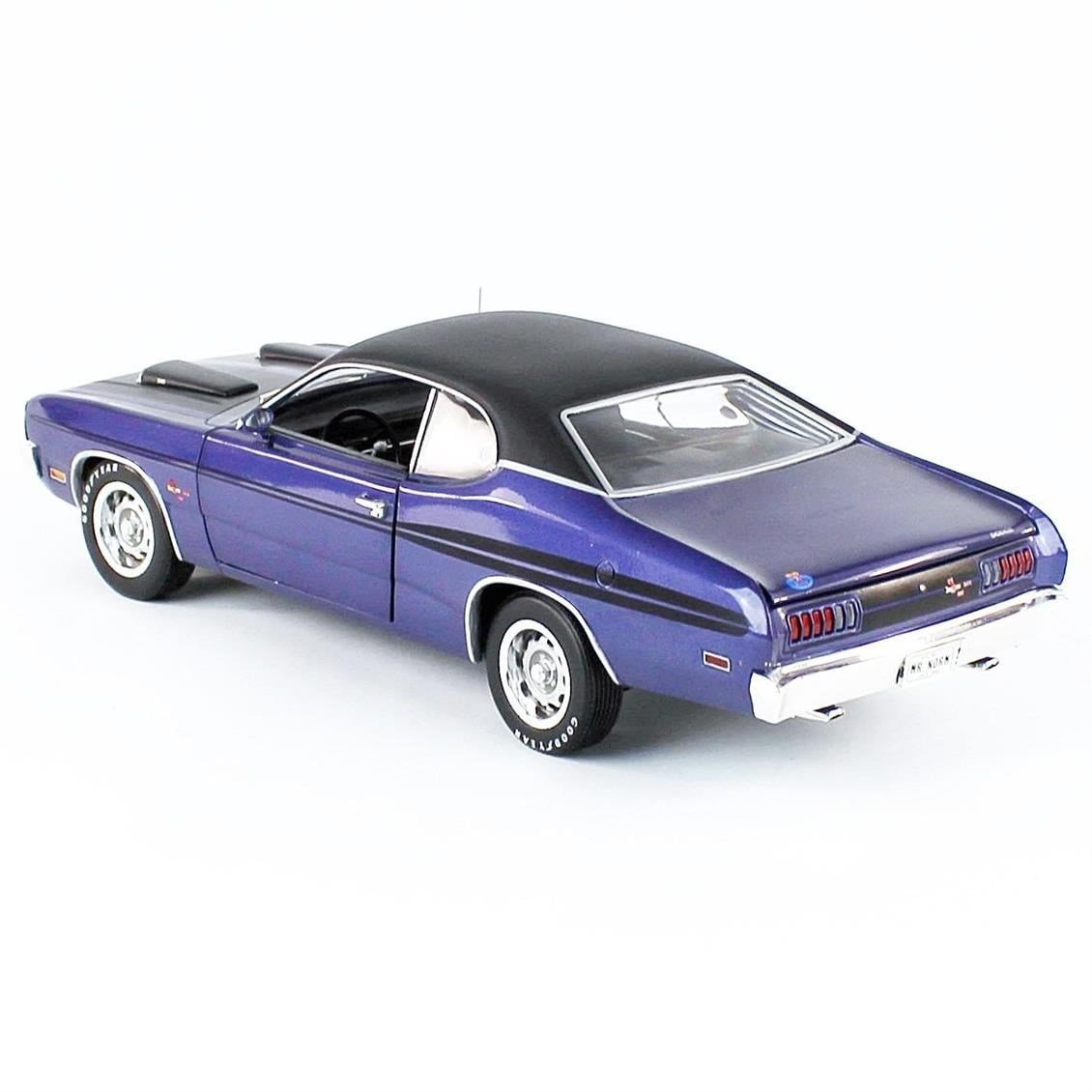AutoWorld AMM1255 1/18 Ölçek, 1971 Dodge Demon, Dark Blue, Sergilemeye Hazır Metal Araba Modeli