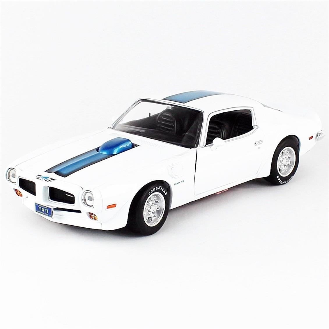 AutoWorld AMM1267 1/18 Ölçek, 1971 Pontiac Firebird Trans Am, White, Sergilemeye Hazır Metal Araba Modeli