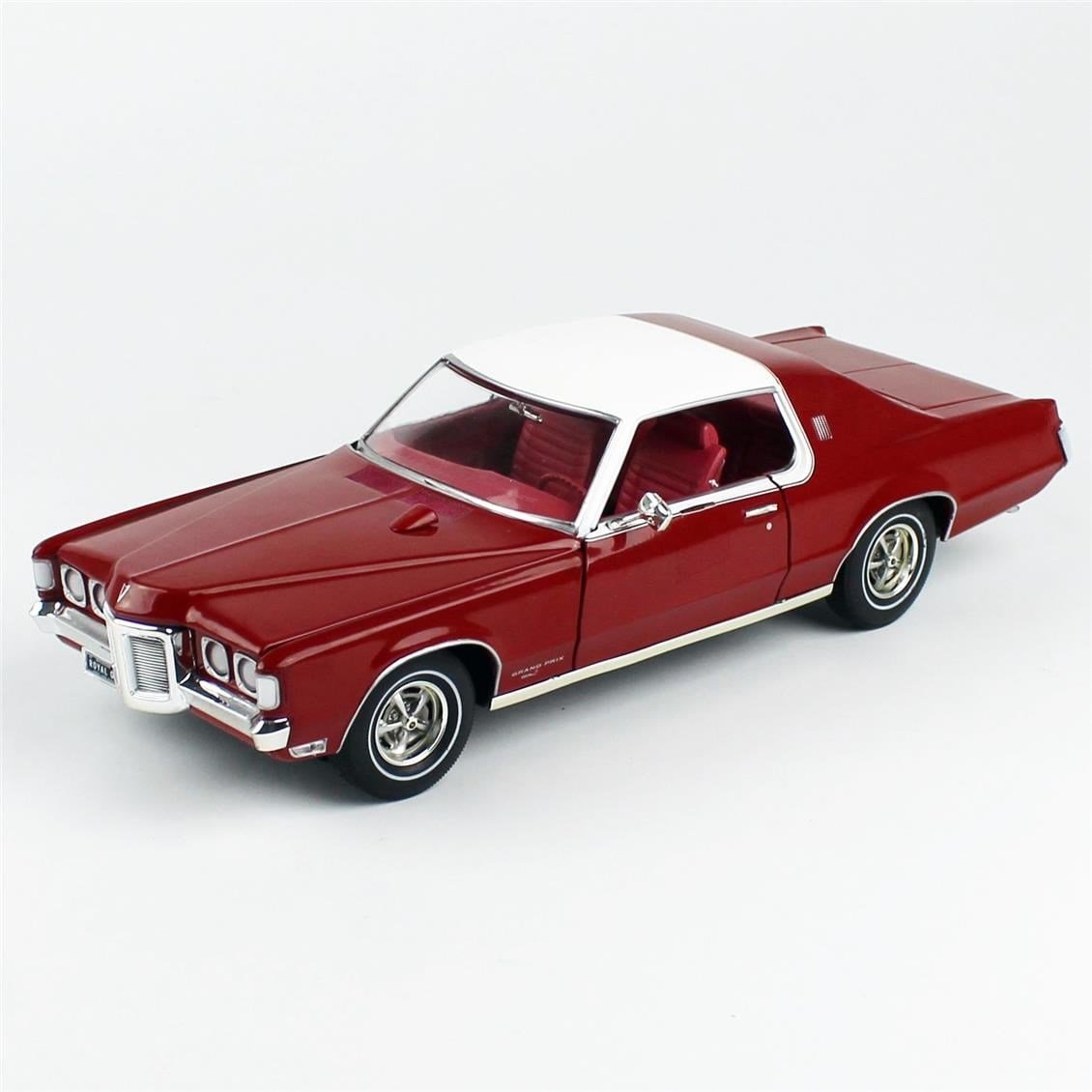 AutoWorld AMM1273 1/18 Ölçek,1969 Pontiac Grant Prix Roy Bobcat, Kırmızı, Sergilemeye Hazır Metal Araba Modeli