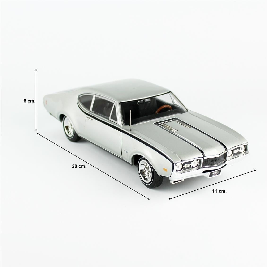 AutoWorld AMM1287 1/18 Ölçek, 1968 Oldsmobile Hurst Olds 2-Door Post (MCACN), Sergilemeye Hazır Metal Araba Modeli