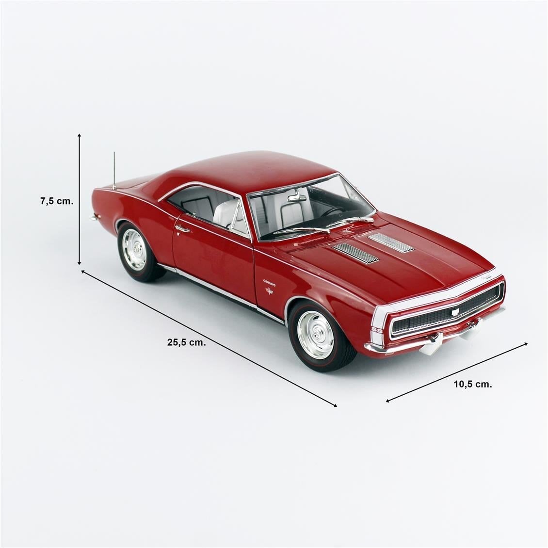 AutoWorld AMM1288 1/18 Ölçek, 1967 Chevrolet Camaro SS/RS (Hemmings), Bolero Red, Sergilemeye Hazır Metal Araba Modeli