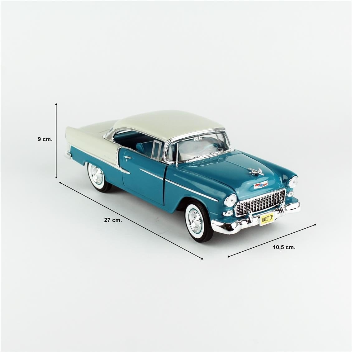 AutoWorld AMM1295 1/18 Ölçek, 1955 Chevrolet Bel Air Hardtop Hemmings, Sergilemeye Hazır Metal Araba Modeli