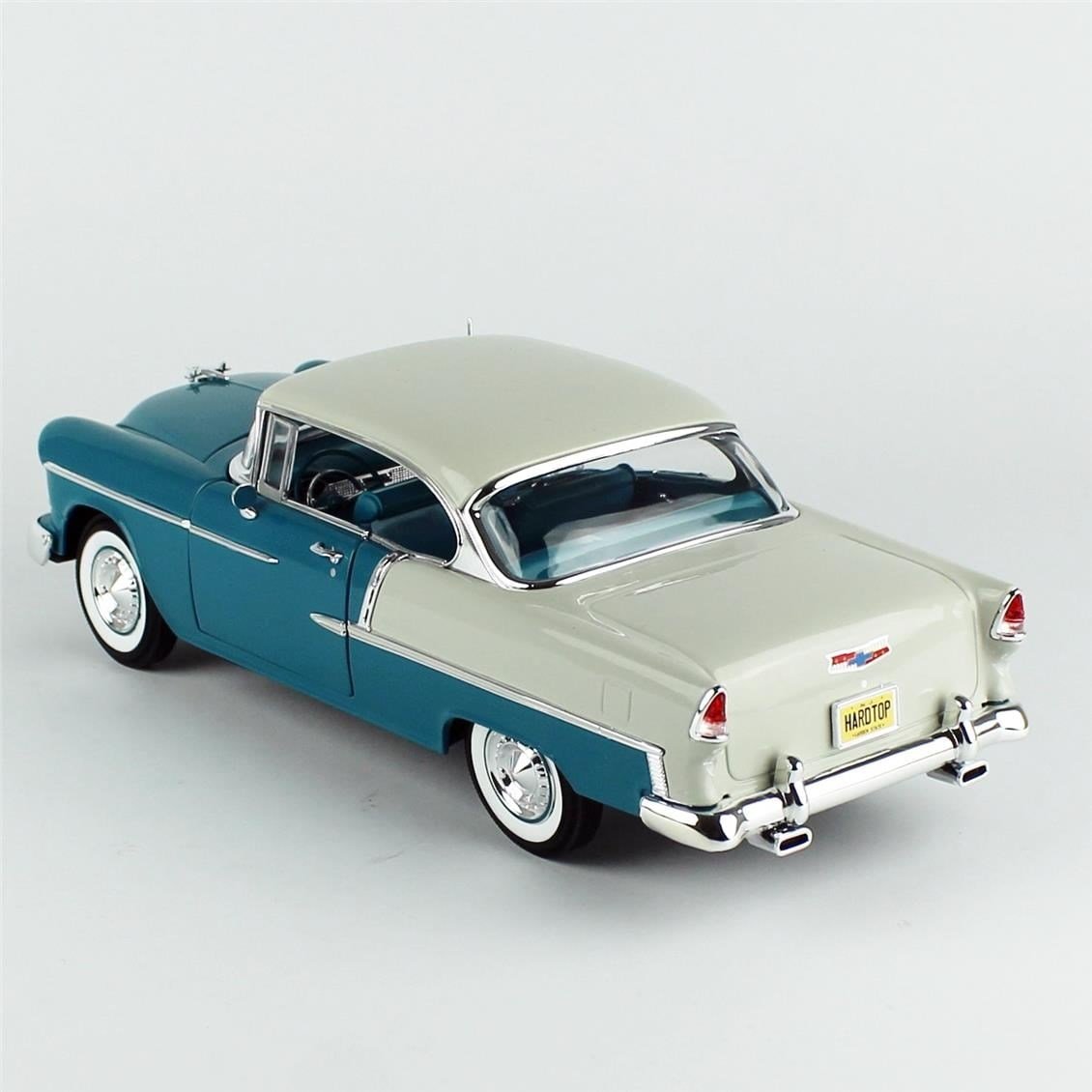 AutoWorld AMM1295 1/18 Ölçek, 1955 Chevrolet Bel Air Hardtop Hemmings, Sergilemeye Hazır Metal Araba Modeli