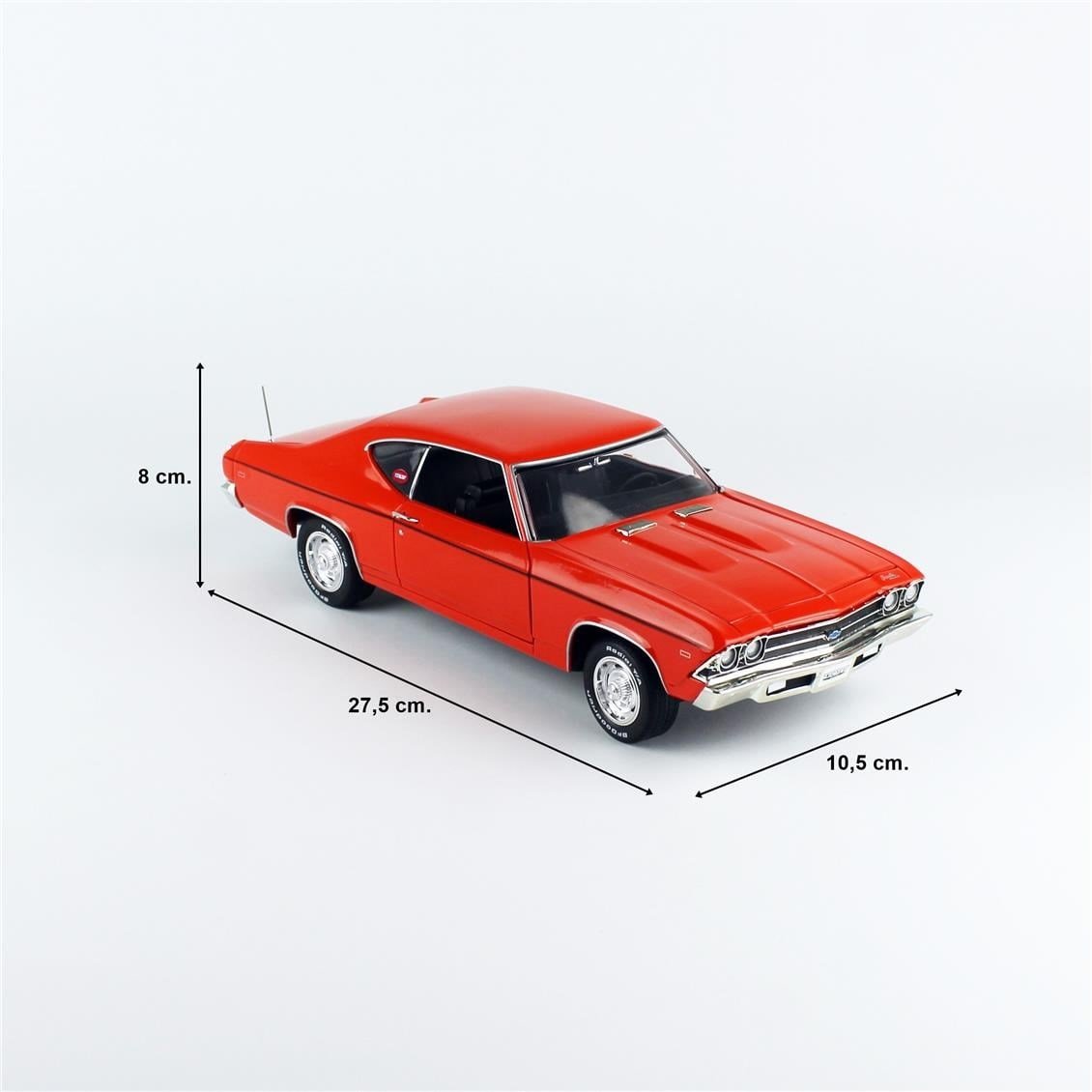 AutoWorld AMM1307 1/18 Ölçek,1969 Chevrolet Chevelle COPO (MCACN), Sergilemeye Hazır Metal Araba Modeli