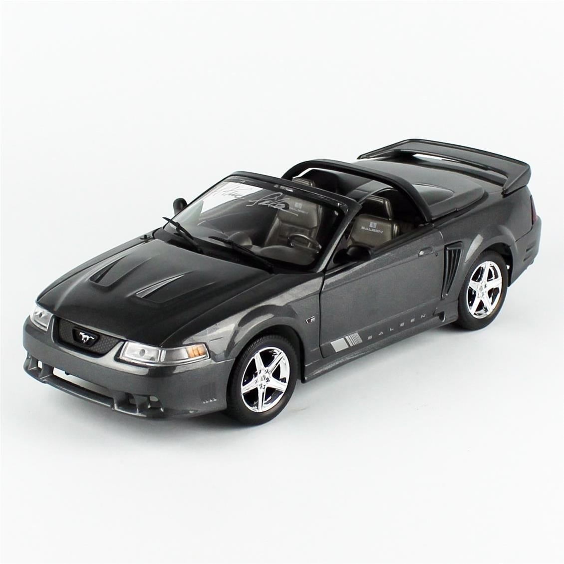 AutoWorld AMM1326 1/18 Ölçek, 2003 Mustang Saleen S281 SC Speedster, Dark Shadow Gray With Signature,Sergilemeye Hazır Metal Ar
