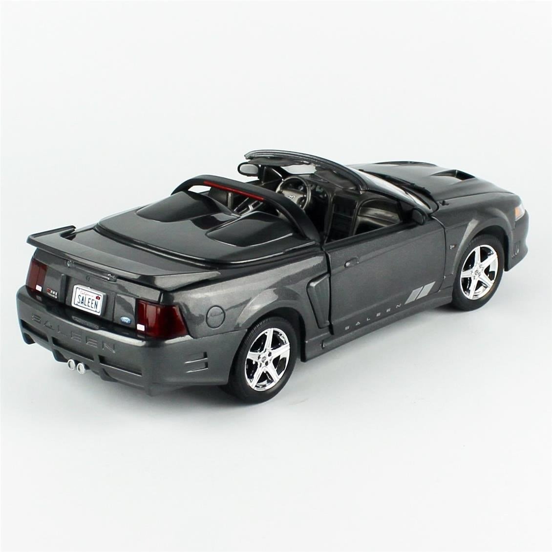 AutoWorld AMM1326 1/18 Ölçek, 2003 Mustang Saleen S281 SC Speedster, Dark Shadow Gray With Signature,Sergilemeye Hazır Metal Ar