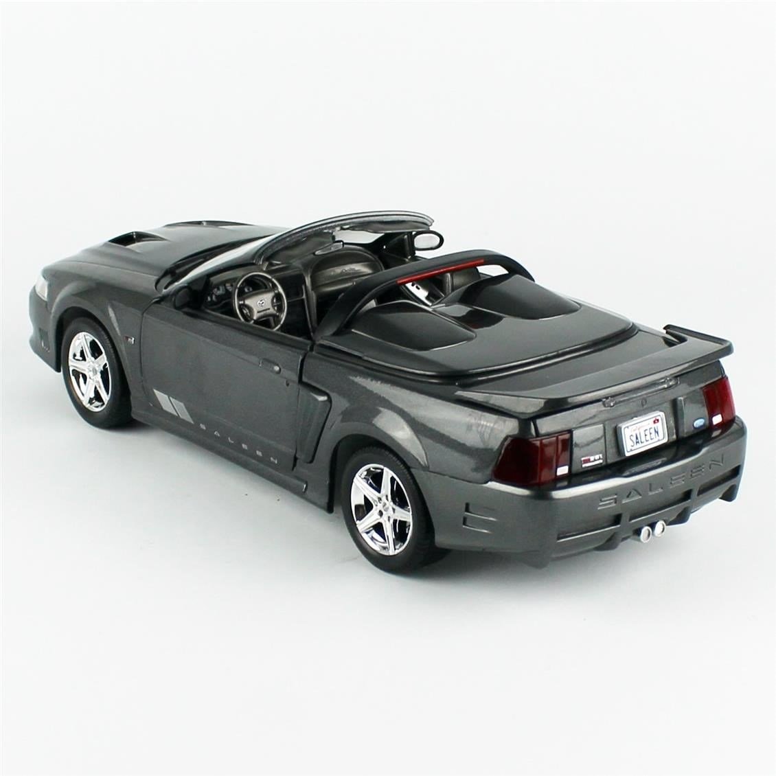 AutoWorld AMM1326 1/18 Ölçek, 2003 Mustang Saleen S281 SC Speedster, Dark Shadow Gray With Signature,Sergilemeye Hazır Metal Ar